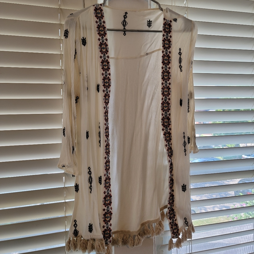 Target boho embroidered jacket/cover up